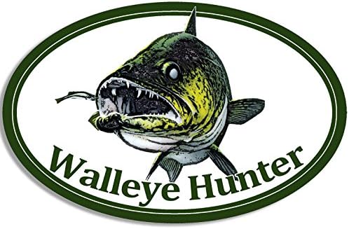 Adesivo oval de caçador de walleye