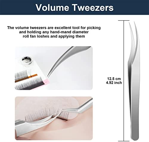 Tweezers de volume clksz para extensões de cílios, mega de cílios de precisão e 3d 6d 10d Fan fabricação