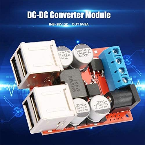 DC-DC Converter tensão Power Power Power Buck Module Car 12V 24V 8-35V a 5V 8A 4 carregador de telefone USB