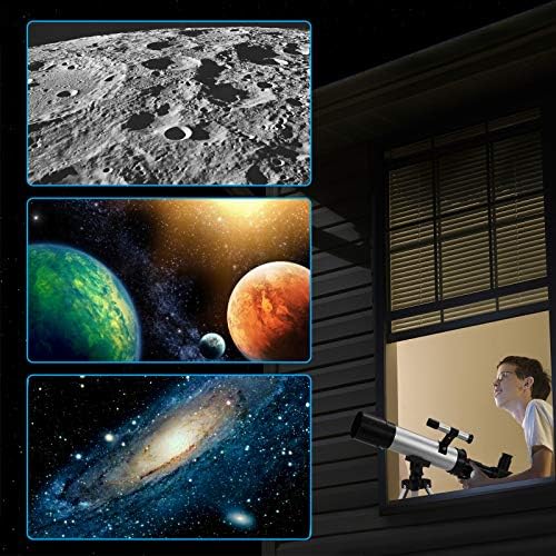 Telescópio para crianças 8-12 e adultos Astronomia Iniciantes, Telescópio Astronômico de Refractor, Telescopio Profissional de