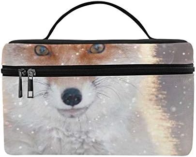 Red Fox na floresta de inverno Pretty Pattern Pattern Lanch Book Bag Almoço Bolsa de almoço isolada para mulheres/homens/piquenique/passeio