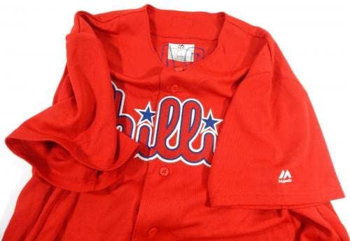 Philadelphia Phillies Carrasco 67 Game usou camisa vermelha estendida St BP XL 385 - Jogo usada MLB Jerseys