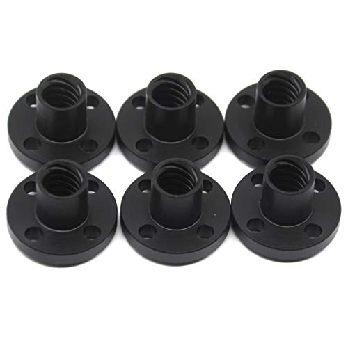 BEFENYBAY 6PCS Diâmetro 8mm preto TR8X8 porca de parafuso de chumbo para CNC e peças de impressora 3D