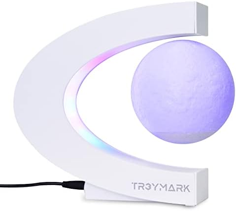 TR3yMark Globo/lua com recursos flutuantes magnéticos, luzes LED multicoloridas, Globe/lua grande de 4 com rotação contínua