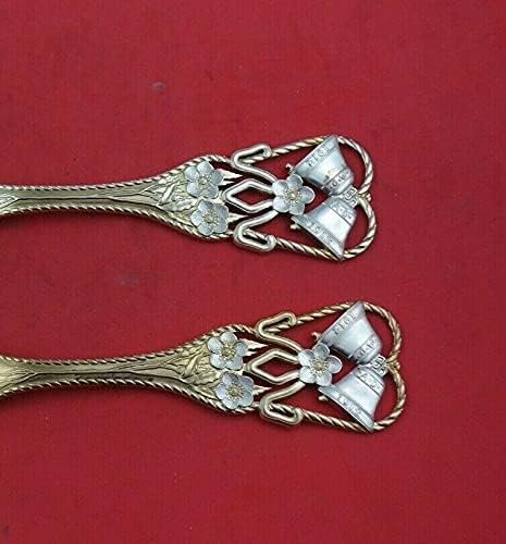 Natal por A. Michelsen Sterling Silver Fork and Spoon Conjunto 2pc 1912 Bells