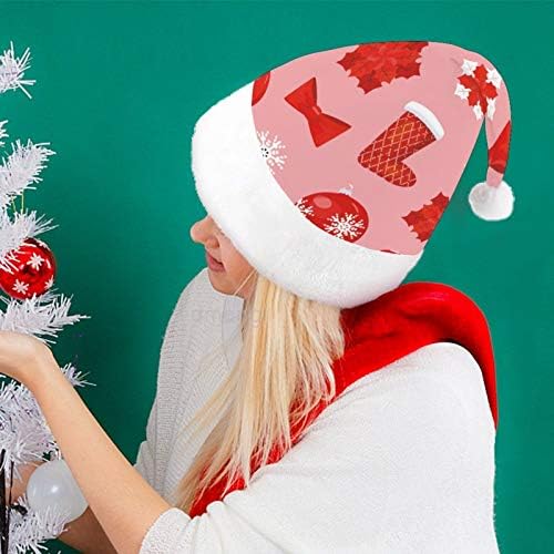 Chapéu de Papai Noel de Natal, Acessórios para Natal Vermelho Chapéu de Férias de Natal para Adultos, Unisex Comfort