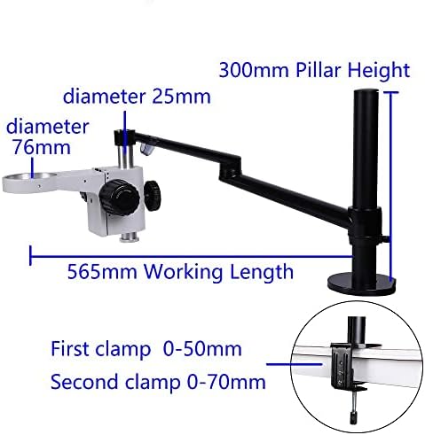 IULJH Microscópio ajustável suporte Metal Metal 25mm Pilar binocular Trinocular Microscopio Suporte de suporte de mesa