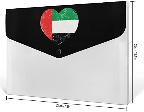 Emirados Árabes Unidos Bandeira do Coração Retro Expandindo pasta de acordeão 6 bolsos Organizador de papel Organizador de