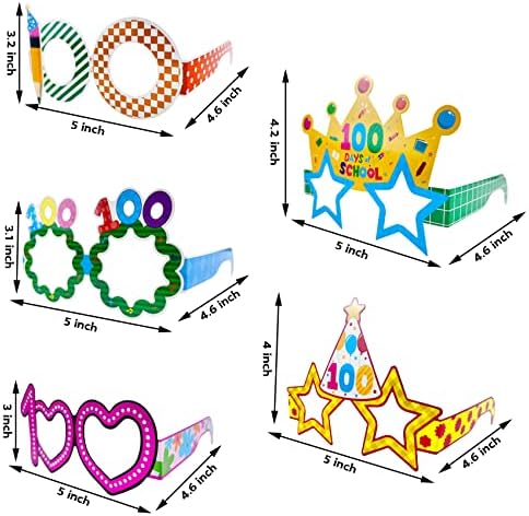 RFM4S 100º dia de copos escolares 36 PCs 100 dias de copos de papel escolar para crianças coloridas 100 dias de decoração