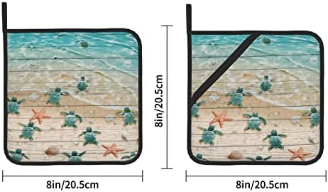 Sea Turtle Starfish Square Pan Pad-8x8 polegadas de espessura e isolamento resistente a quente.