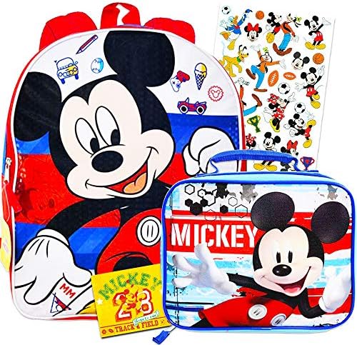 Pacote de mochila do Disney Mickey Mouse com lancheira, adesivos