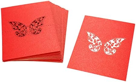 GEESATIS 50 PCS PAPEL BORBORFLY PACK PLACE CARTÃO DE TABELA PARA O NOME DO CONVIDADO DE MABELA DE PARTE DE CASAMENTO, PINK