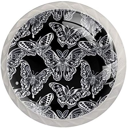 Idealiy Butterflies vintage Modas Magic ornamentadas insetos armários gaveta maçaneta de vidro maçaneta para armário armário de guarda