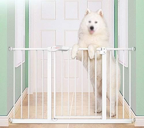 Aunevn Pet Playpens Gates portão de segurança infantil Barreira de escada para bebês que estende portão de segurança metal portão de cão de cão de cães de pólo de isolamento escada da porta-balaus/95-104cm