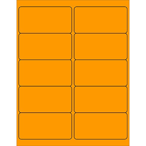 Parceiros Lógica de fita da marca Rótulos de retângulo removível 8 1/2 x 11 85 largura 11 altura laranja fluorescente