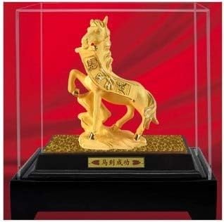 ZAMTAC YZ-1127 24K Gold Bated Figure Fture Cavala-Gold Statue Frevenirs Presente & Bussiness Gift & Indoor Decoration