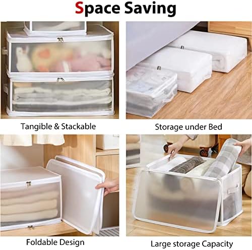 Rungos sob armazenamento da cama [luz e sem colapso] Caixa de armazenamento plástico dobrável, material saudável e