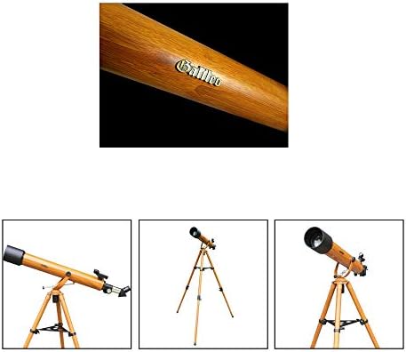 Galileu 800mm x 60mm de madeira acabamento de madeira kit de telescópio astroestrial com adaptador de smartphone