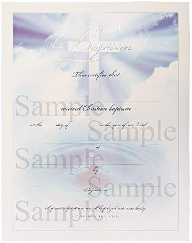 Certificado de batismo personalizado premium com relevo de ouro ou prata - U2786 Baptismo Gold
