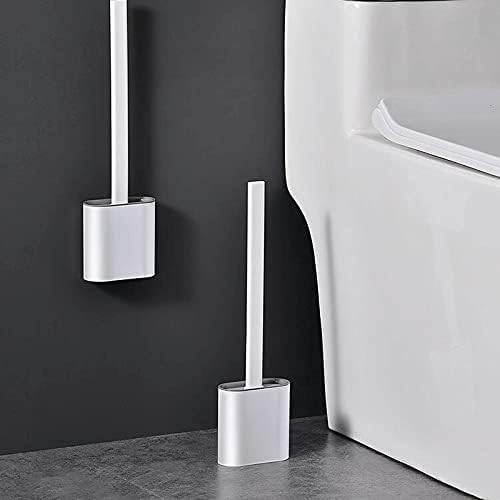 Escova de vaso sanitário de amabeamts 1pcs pincel e suporte de vaso sanitário, pincel compacto de montagem na parede