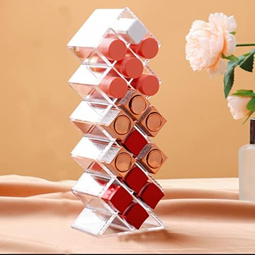 Organizador do suporte do batom rtitcope 16 espaços acrílico empilhável forma de lipstick torre caixa de armazenamento cosmético