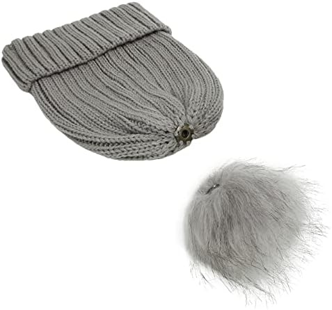 Mens Womens Winter Pompom Beanie Hat Luvas de tela sensível