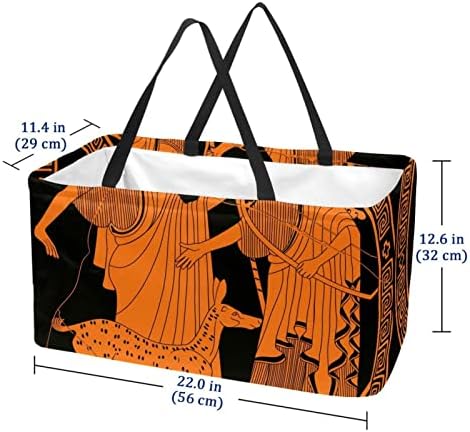 Cesta de compras reutilizáveis ​​estilo grego antigo portátil dobrar sacolas de mercearia