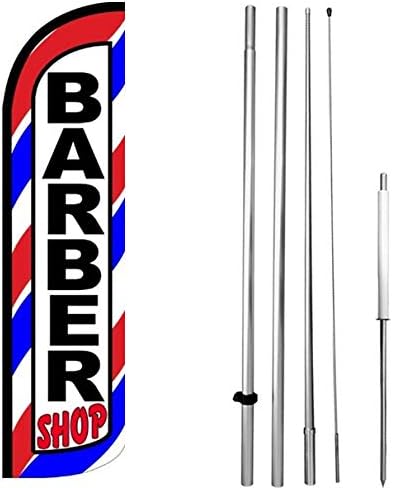 4 menos co-barbeiro de barbeiro sem vento sweather swoooper bandeira sinal de bandeira de 15 pés kit de pólo de altura wq003-h