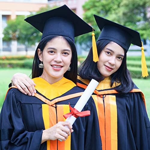 CSIYANJRY99 Brincos de graduação para mulheres Resina acrílica 2023 Capinho de graduação Brincos Declaração Chapéu de graduação