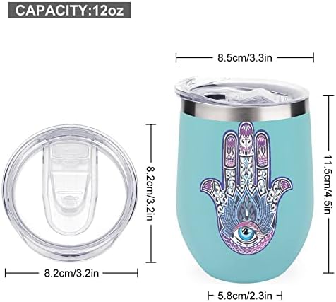 Xícara de garrafa de mão da Fatima Tribal com tampa com tampa de aço inoxidável de aço de aço duplo de parede dupla de escritório de