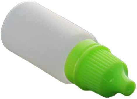 Bettomshin 50pcs 10ml PE Garrafas de queda de plástico, frasco de boca fina de gotas de líquido líquido líquido espremizado, amostra de amostra líquida Garrafa translúcida com tampa verde com tampa verde