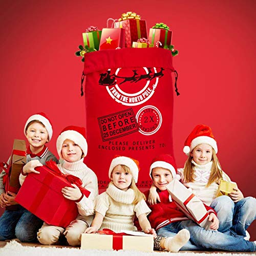 HBLIFFIFE PERSONALIZADO PAINT SACK 19,7 x 27,6 polegadas Bolsa de presente para o Christmas Cotton Papai Noel com bolsa de presente de Natal - 3pcs