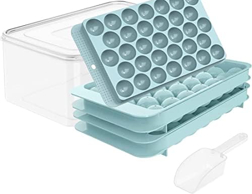 Bandeja de cubo de gelo com molde de fabricante de bolas de tampa e bin gelo para freezer com bandeja de cubo de gelo de contêiner,