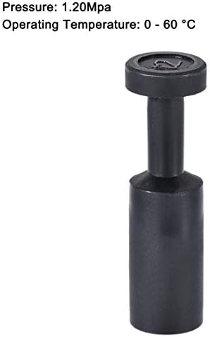 UXCELL PUSH para conectar os acessórios, tampa de tampa de pneu pneumático, ajuste para o diâmetro interno de 12 mm. Tubo de tubo de mangueira de ar, plástico, preto, pacote de 15