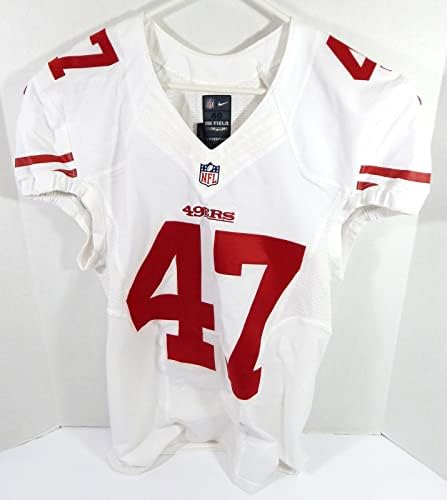 San Francisco 49ers #47 Jogo emitiu White Jersey 40 DP28806 - Jerseys de jogo NFL não assinado usada