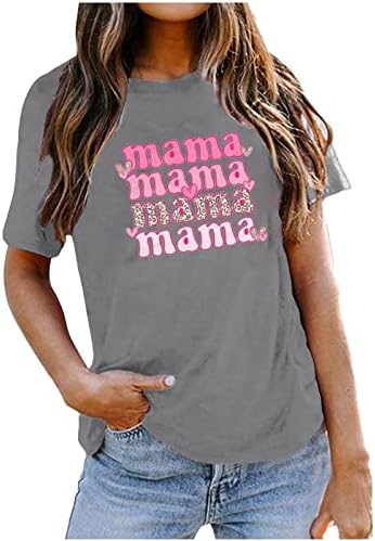 Camisa mama para mulheres camisas mamãe camisetas do dia da mãe letra de impressão Tee tops Summer o pescoço blusa de
