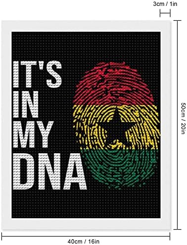 Está na minha bandeira de DNA Gana Pintura de diamante personalizada Diy Drill Full Personalizado foto fotografia para decoração