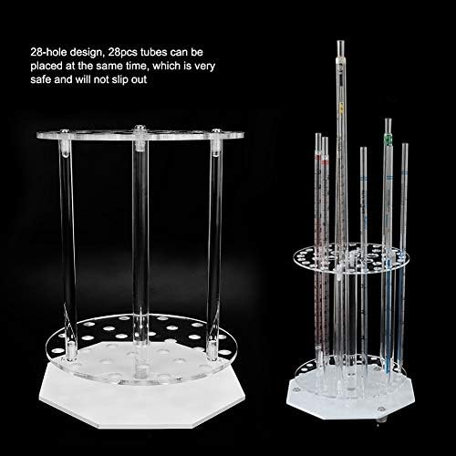 Gloglow 28 buracos rack de pipeta plexiglass redonda disco de teste de teste de tubo stand stand Laboratório químico Ferramenta de laboratório