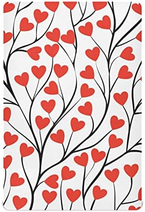 Adoro lençóis de berço de árvores de coração para meninos pacote de meninas e tocar lençóis mini folhas de berço respiráveis