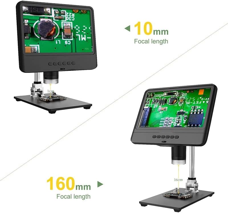 Kit de acessórios para microscópio AD208 8.5in LCD 5X-200x Microscópio digital 1280 * 800 ajuste Slides de microscópio de ferramentas de faixas de 1080p ajustáveis