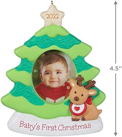 Hallmark Keetake Ornamento de Natal de 2022, datada de ano, primeiro moldura de foto de Natal do bebê