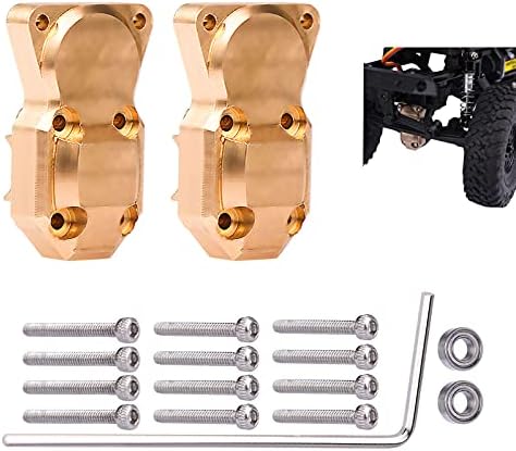 Aimrock 2-Pack 8.4g Brass Diff tampa com rolamentos Atualizações pesadas para 1/24 Scx24 Deadbolt/JLU/C10/B-17 Betty RC Crawler