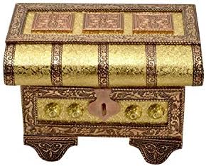 Rajasthani antiguidade tradicional elegante designer étnico Indian Bulkelet Bracelet Jóias decorativas Caixa de joias/sandando/jóia/caixa/decoração da sala, 7 x 5 x 5 por Índio colecionável