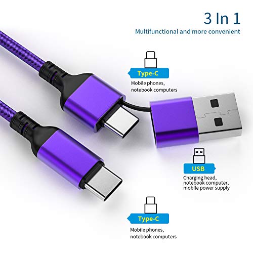 Xiongweida 2in1 USB para USB C para USB C Cabo