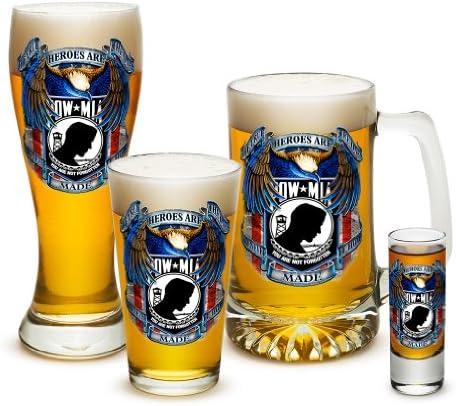 Copos de cerveja? Presentes do herói americano para homens ou mulheres? Pow True Heroes American Beer Glassware? Glass