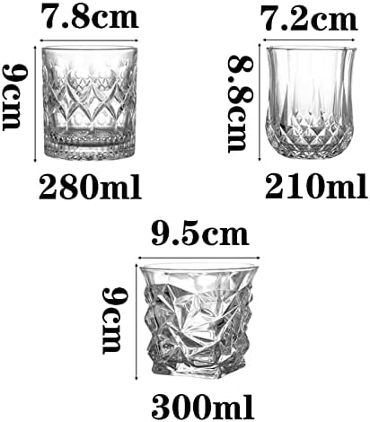 Mkkel Whisky Glasses Conjunto de 4, vidro da moda, coquetéis, copo de uísque de cristal, para casamento, aniversário,