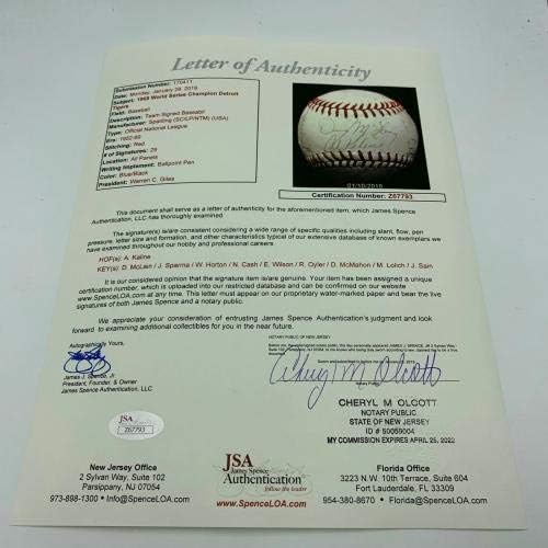 1968 Detroit Tigers World Series Champs Team assinou beisebol 29 Sigs JSA COA - Bolalls autografados