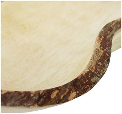 bandeja longa natural roro com borda de casca feita de madeira sustentável, 17 l