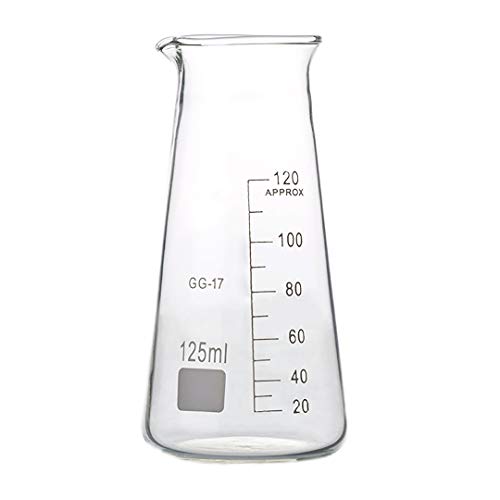 Donlab BKE-0125 Vidro de vidro de borossilicato 125ml Medindo copo cônico Erlenmeyer Glass Gaker Gaker