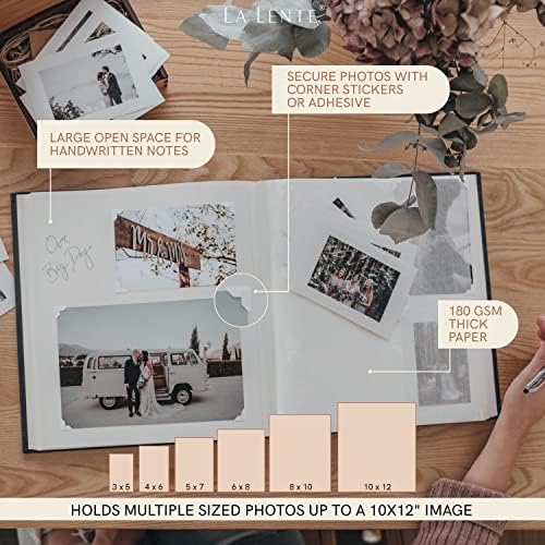 Álbum de scrapbook premium | Álbum de fotos de scrapbook com espaço de escrita | 100 páginas para vários tamanhos de fotos,